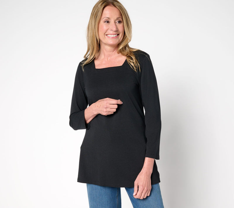Denim & Co. Essentials Petite So Soft Jersey Tunic — View 5