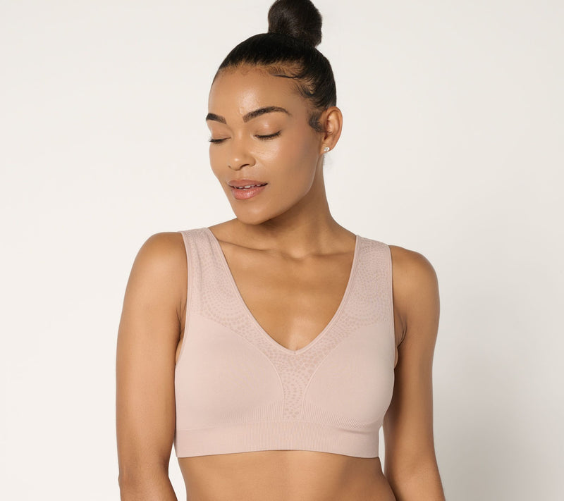 Breezies Seamless Jacquard Back Smoothing Wirefree Bra — View 7