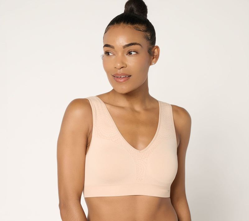 Breezies Seamless Jacquard Back Smoothing Wirefree Bra — View 11