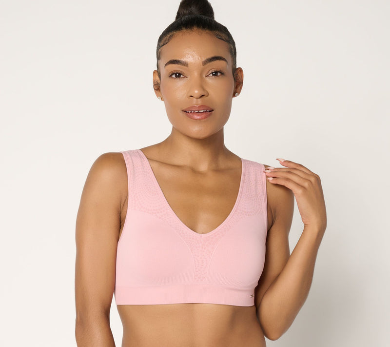 Breezies Seamless Jacquard Back Smoothing Wirefree Bra — View 5