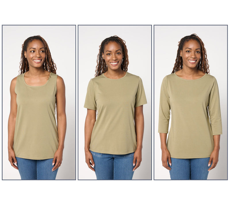 Denim & Co. Essentials So Soft Jersey Variety 3-Pack Tops — Main view