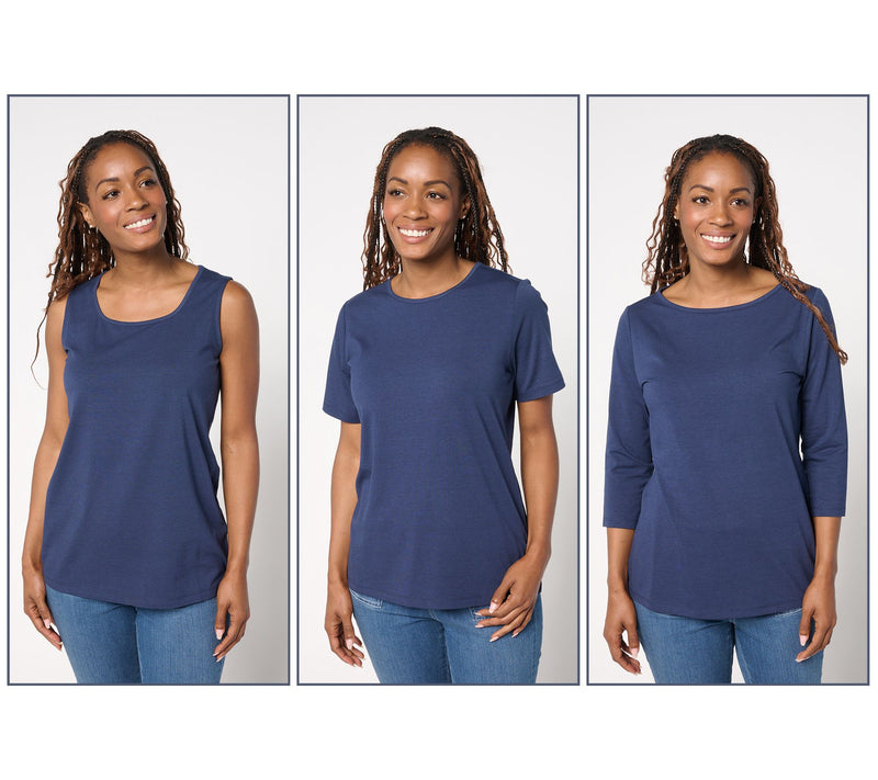 Denim & Co. Essentials So Soft Jersey Variety 3-Pack Tops — View 7