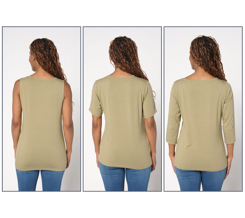 Denim & Co. Essentials So Soft Jersey Variety 3-Pack Tops — View 13