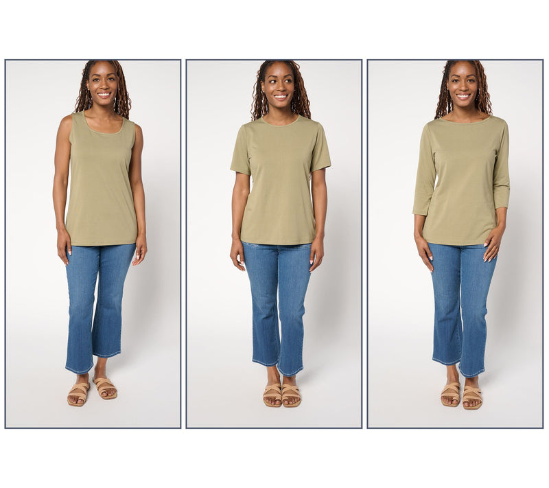 Denim & Co. Essentials So Soft Jersey Variety 3-Pack Tops — View 14
