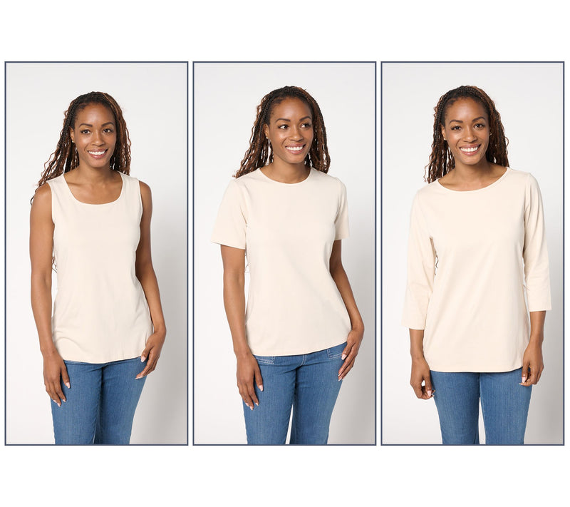Denim & Co. Essentials So Soft Jersey Variety 3-Pack Tops — View 9