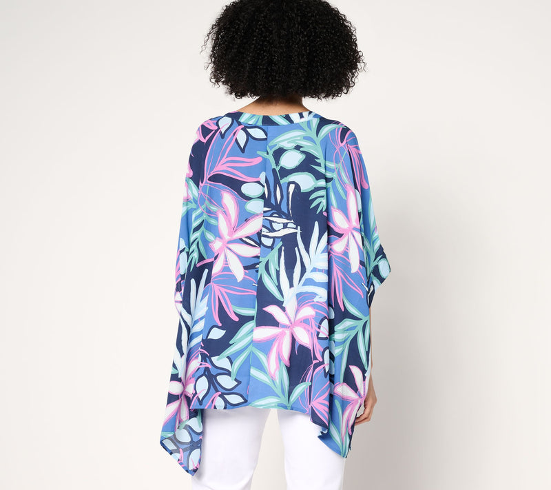 Denim & Co. Printed Georgette Caftan Tunic — View 3