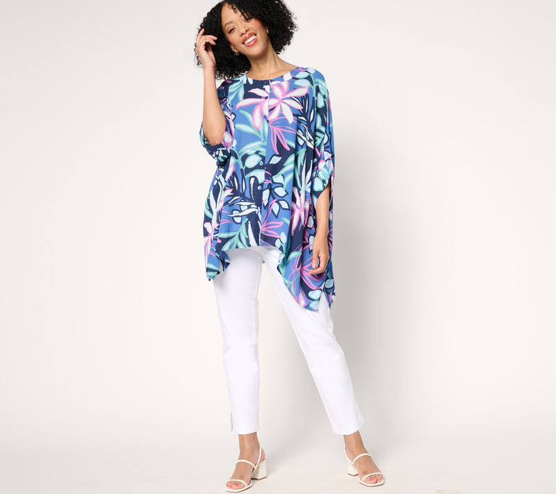 Denim & Co. Printed Georgette Caftan Tunic — View 4