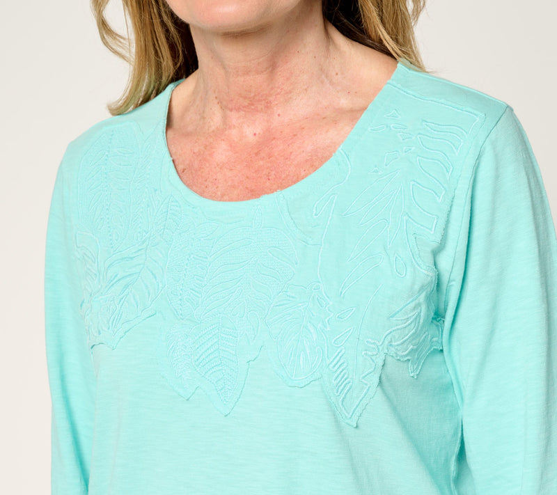 Denim & Co. Regular Embroidered 100% Cotton Jersey Top — View 6