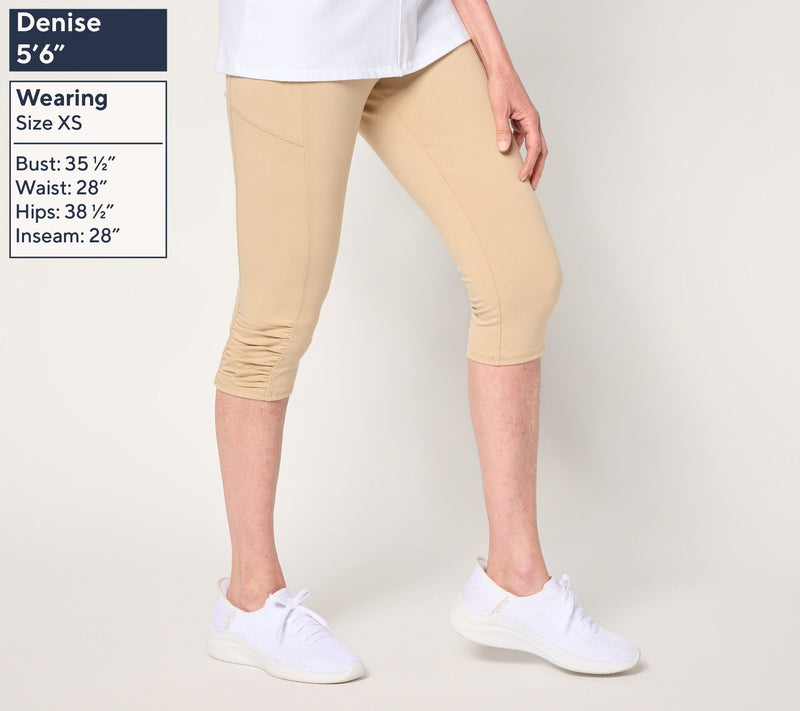 Denim & Co. Active Regular Duo Stretch Skimmer with Ruched Hem — View 3