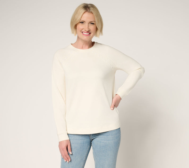 Denim & Co. Active French Terry Pullover with Embroidery — View 11