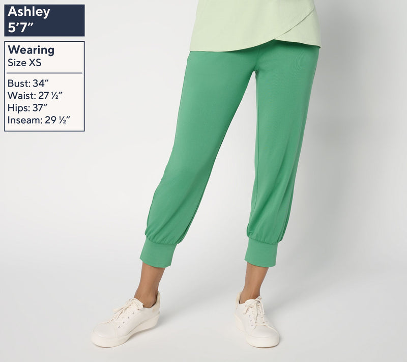 Denim & Co. Active Regular Cool to the Touch Jersey Crop Joggers — View 2