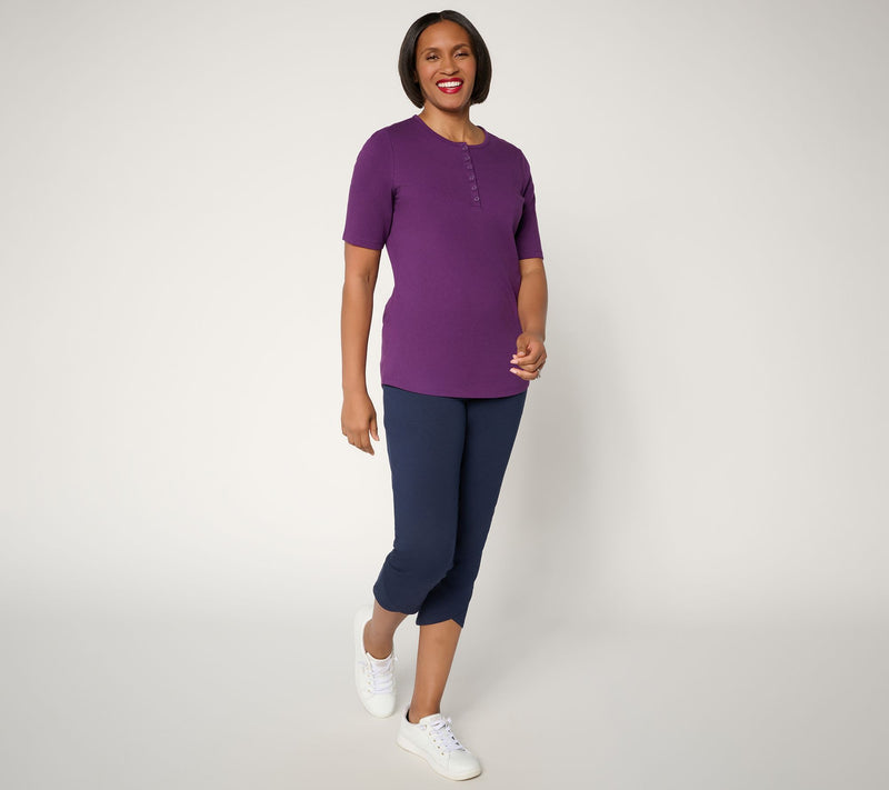 Denim & Co. Essentials Regular Perfect Jersey Henley Tunic — View 5