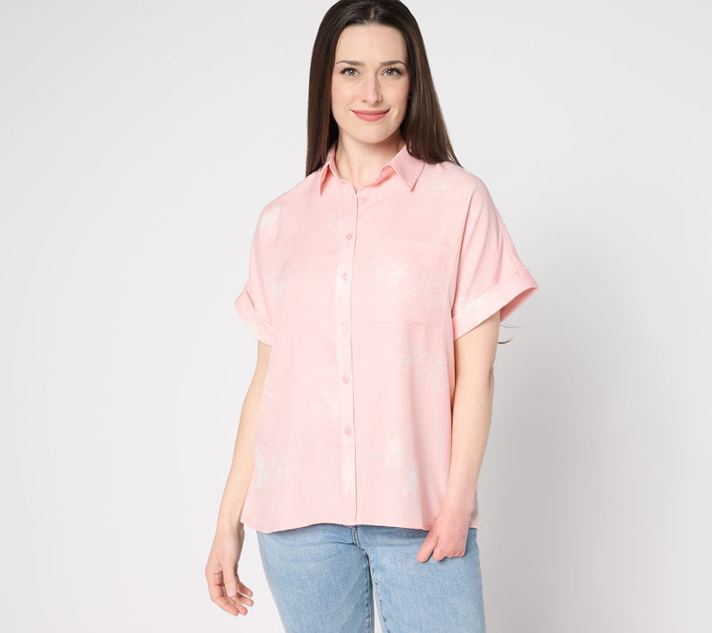 Martha Stewart Signature Printed Button Front Shirt — View 10