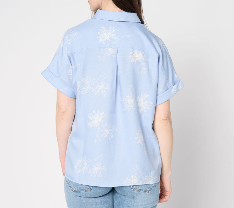 Martha Stewart Signature Printed Button Front Shirt — View 4