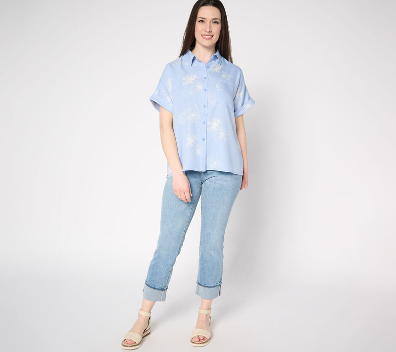 Martha Stewart Signature Printed Button Front Shirt — View 5