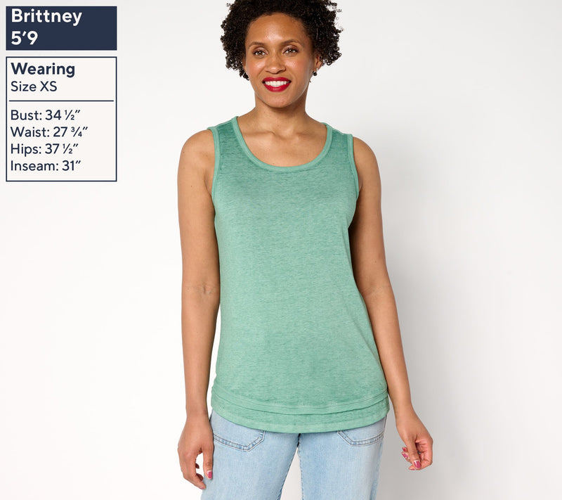 AnyBody Beach Wash Jersey and Rib Mixed Tank — View 13