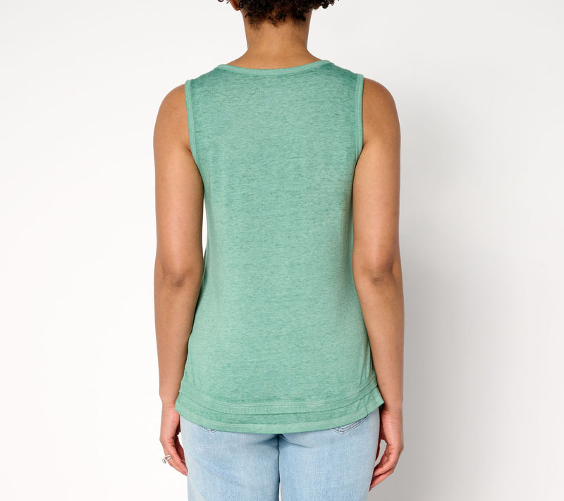 AnyBody Beach Wash Jersey and Rib Mixed Tank — View 14