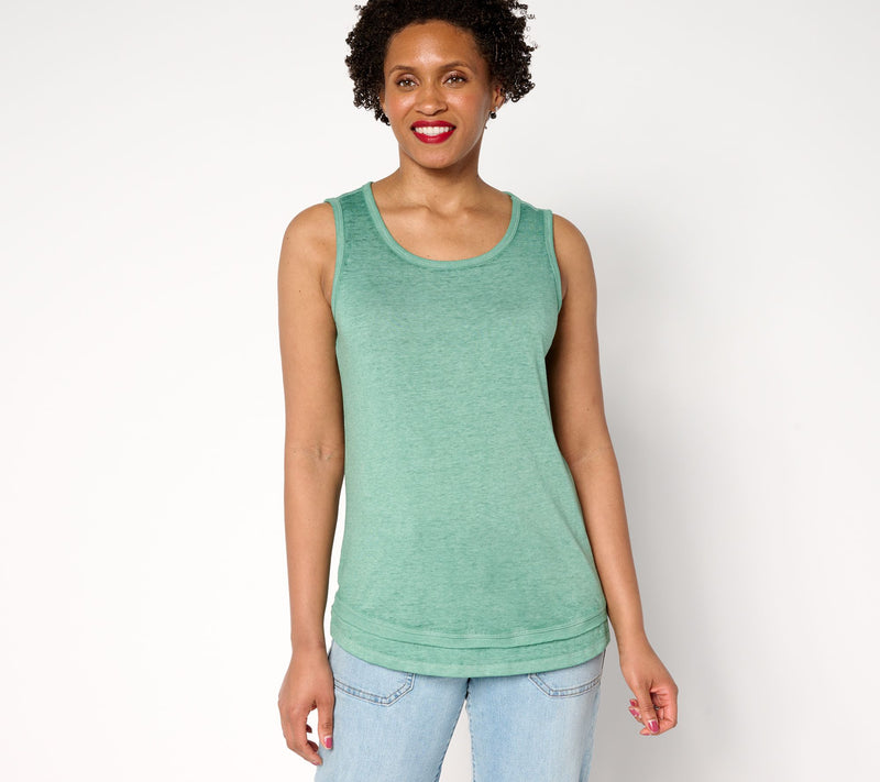 AnyBody Beach Wash Jersey and Rib Mixed Tank — View 7