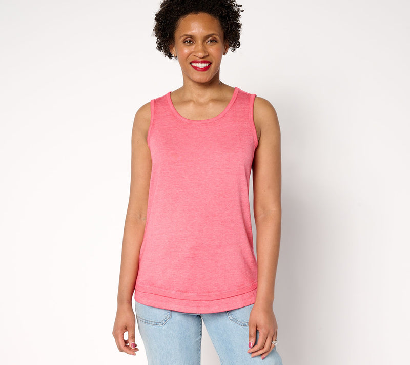 AnyBody Beach Wash Jersey and Rib Mixed Tank — Main view