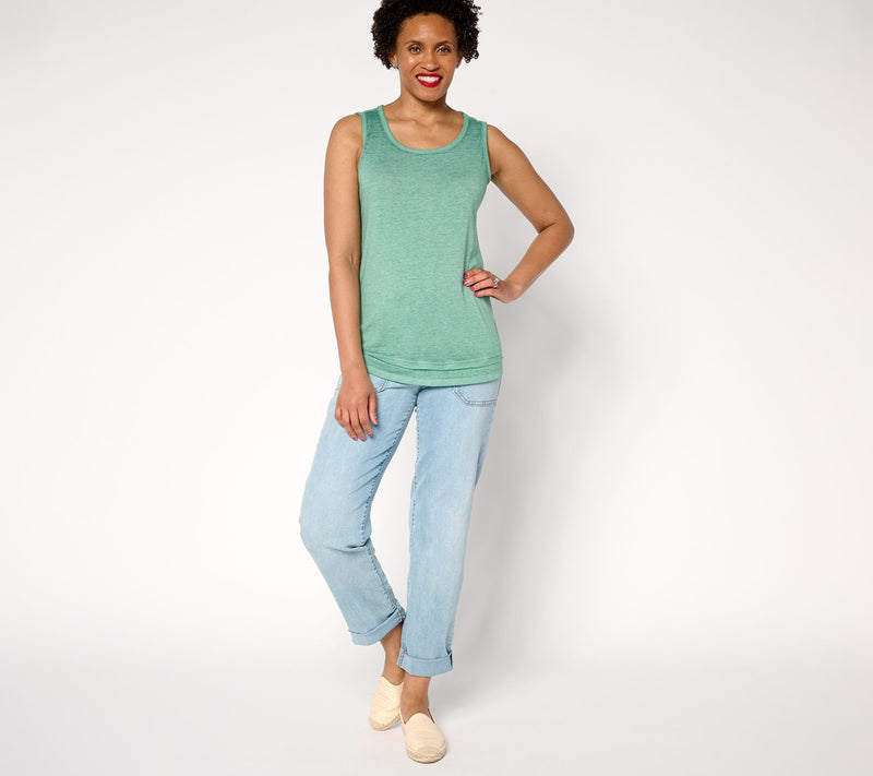 AnyBody Beach Wash Jersey and Rib Mixed Tank — View 15