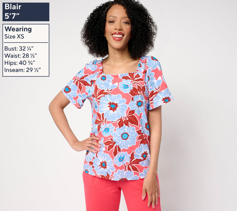 AnyBody Cozy Knit Square Neck Puff Sleeve Fashion Top — View 7