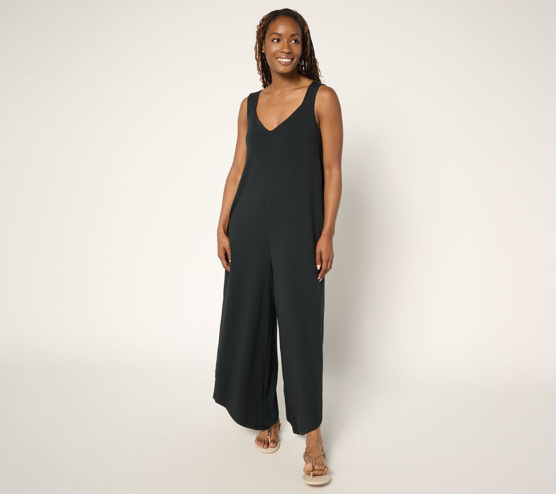 AnyBody Petite Cozy Knit Jersey Jumpsuit — View 6
