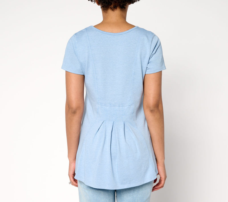 AnyBody Beach Wash Jersey Swing Top with Pleated Back — View 14