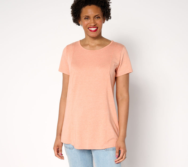 AnyBody Beach Wash Jersey Swing Top with Pleated Back — View 3