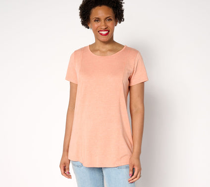AnyBody Beach Wash Jersey Swing Top with Pleated Back