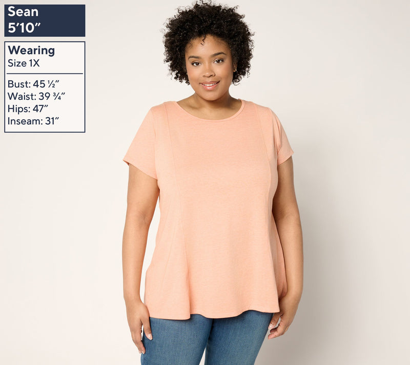 AnyBody Beach Wash Jersey Swing Top with Pleated Back — View 12