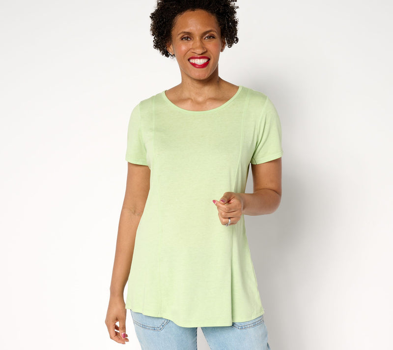 AnyBody Beach Wash Jersey Swing Top with Pleated Back — View 11