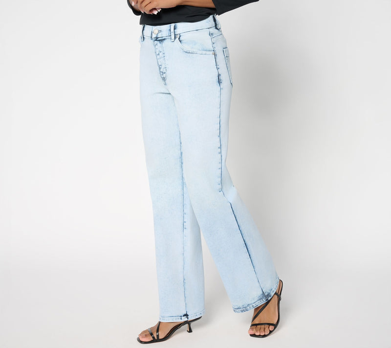 Women with Control Contour Curves Regular Indigo Wide Leg Jeans — View 7