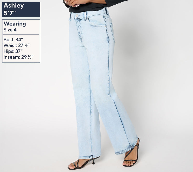 Women with Control Contour Curves Petite Indigo Wide Leg Jeans — View 9