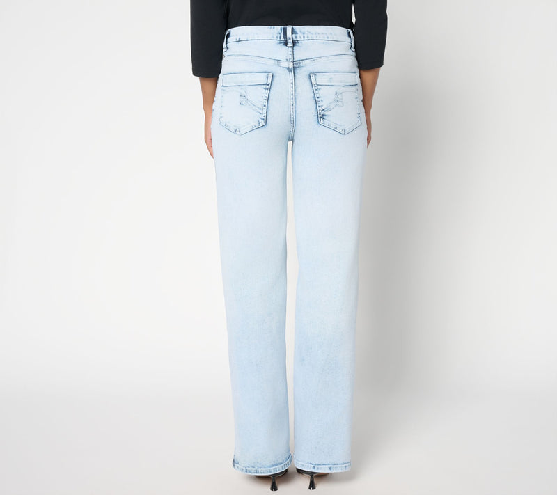 Women with Control Contour Curves Petite Indigo Wide Leg Jeans — View 10