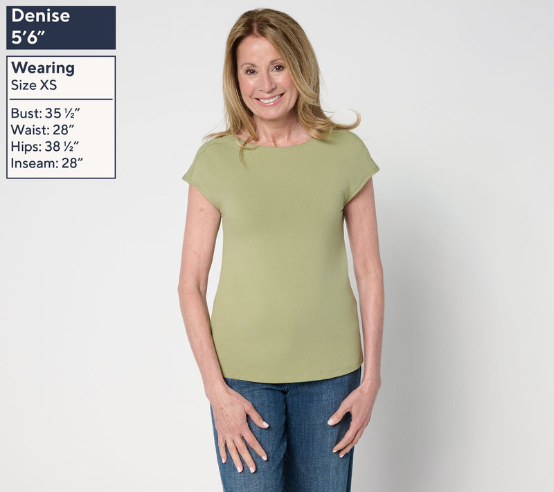 Me by Jennie Garth Marie Boatneck Cap Sleeve Tee — View 6