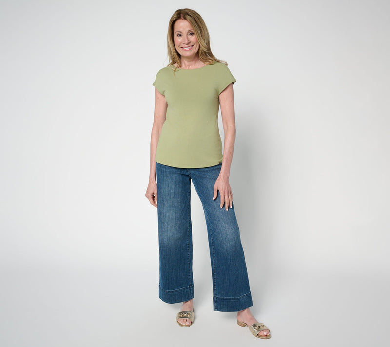 Me by Jennie Garth Marie Boatneck Cap Sleeve Tee — View 8