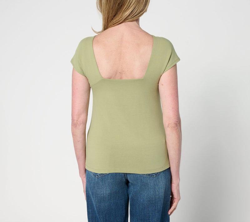 Me by Jennie Garth Marie Boatneck Cap Sleeve Tee — View 7