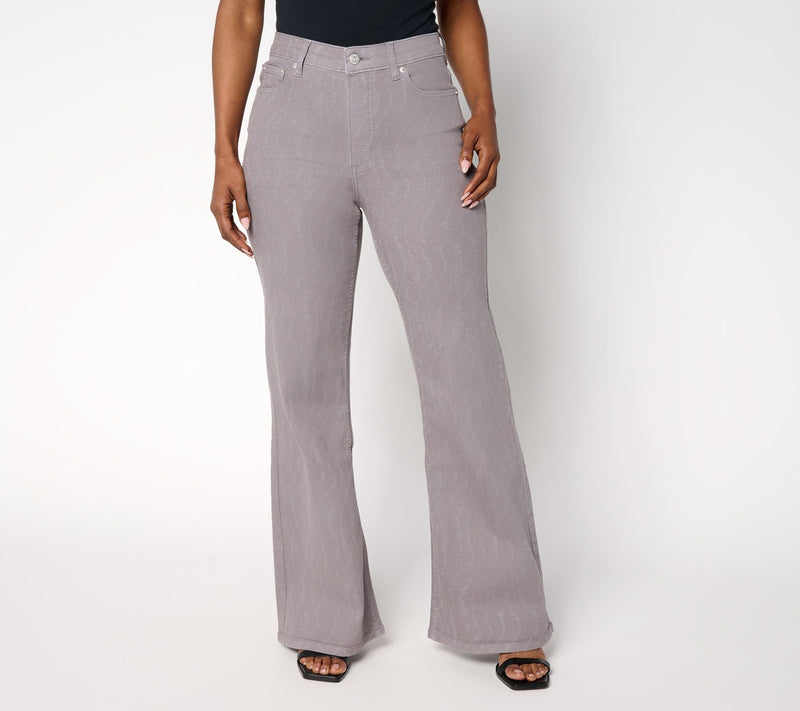 Me by Jennie Garth Dune Regular Printed Flare Jeans- Color — View 7