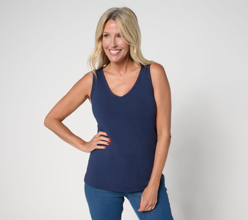 BEAUTIFUL by Lawrence Zarian The Toni Classic Knit V-Neck Tank Top — View 5