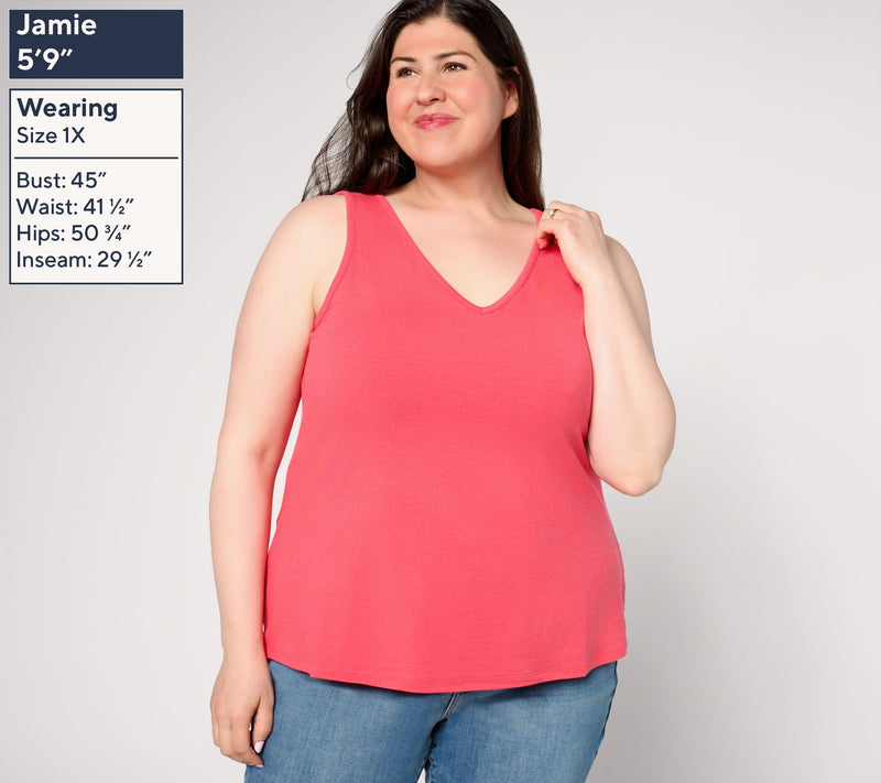 BEAUTIFUL by Lawrence Zarian The Toni Classic Knit V-Neck Tank Top — View 12