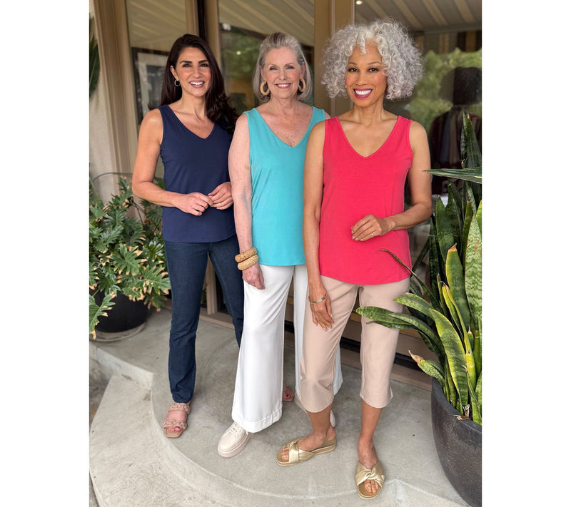 BEAUTIFUL by Lawrence Zarian The Toni Classic Knit V-Neck Tank Top — View 18