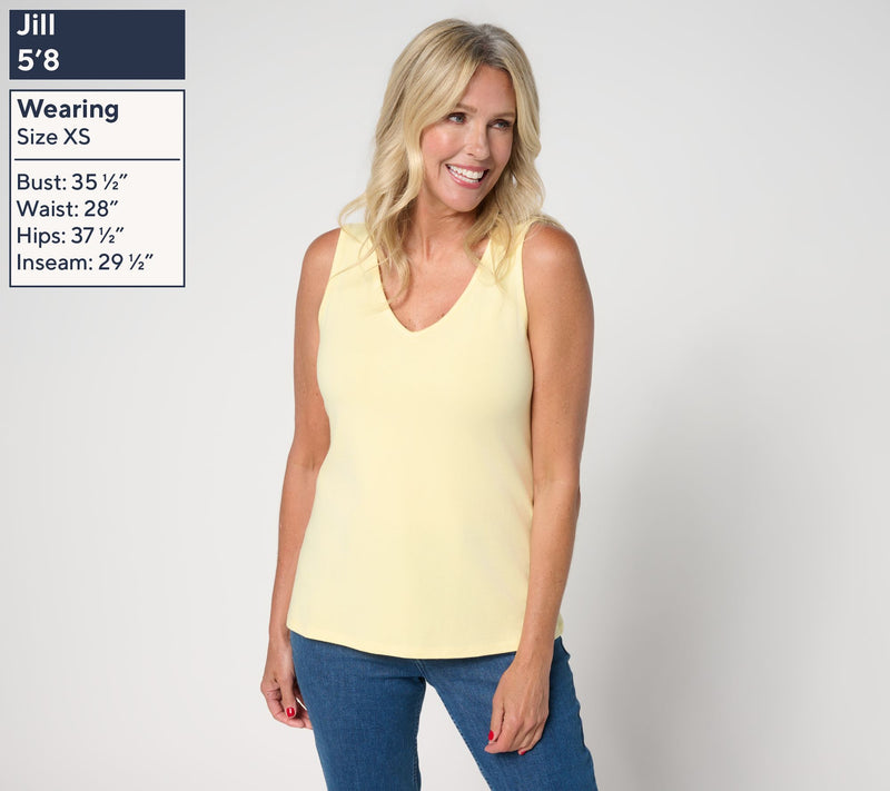 BEAUTIFUL by Lawrence Zarian The Toni Classic Knit V-Neck Tank Top — View 13