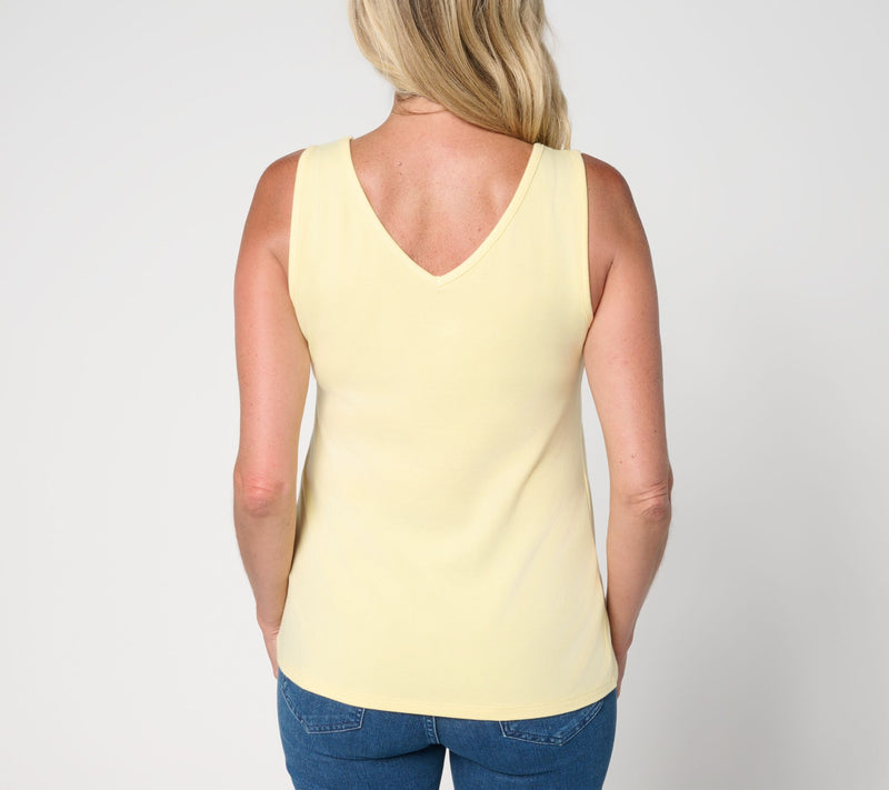 BEAUTIFUL by Lawrence Zarian The Toni Classic Knit V-Neck Tank Top — View 14