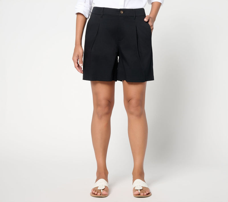 BEAUTIFUL by Lawrence Zarian Petite Stretch Sateen Bermuda Short — View 5