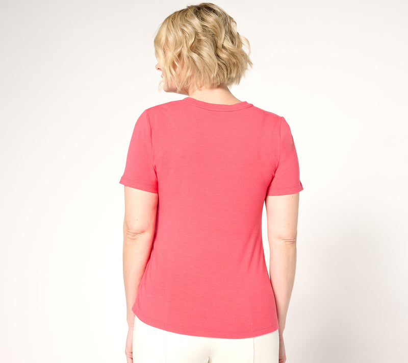 BEAUTIFUL by Lawrence Zarian Classic Knit Short Sleeve Tie Front Top — View 12