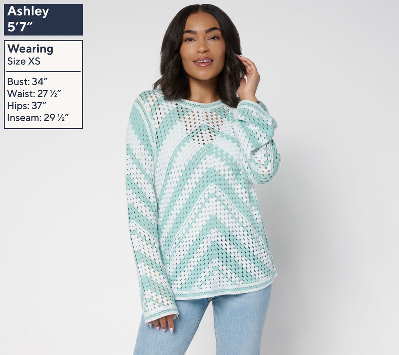 BEAUTIFUL by Lawrence Zarian 100% Cotton Novelty Summer Sweater — View 8