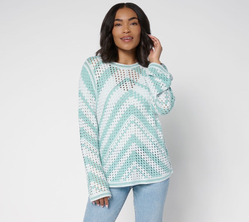 BEAUTIFUL by Lawrence Zarian 100% Cotton Novelty Summer Sweater — Main view