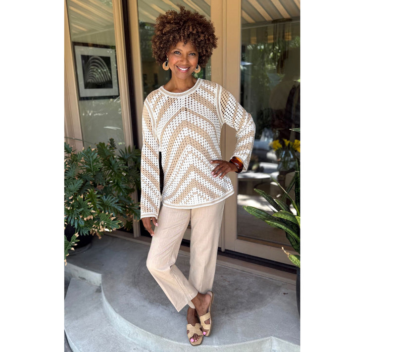 BEAUTIFUL by Lawrence Zarian 100% Cotton Novelty Summer Sweater — View 10