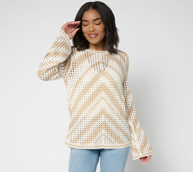 BEAUTIFUL by Lawrence Zarian 100% Cotton Novelty Summer Sweater — View 5