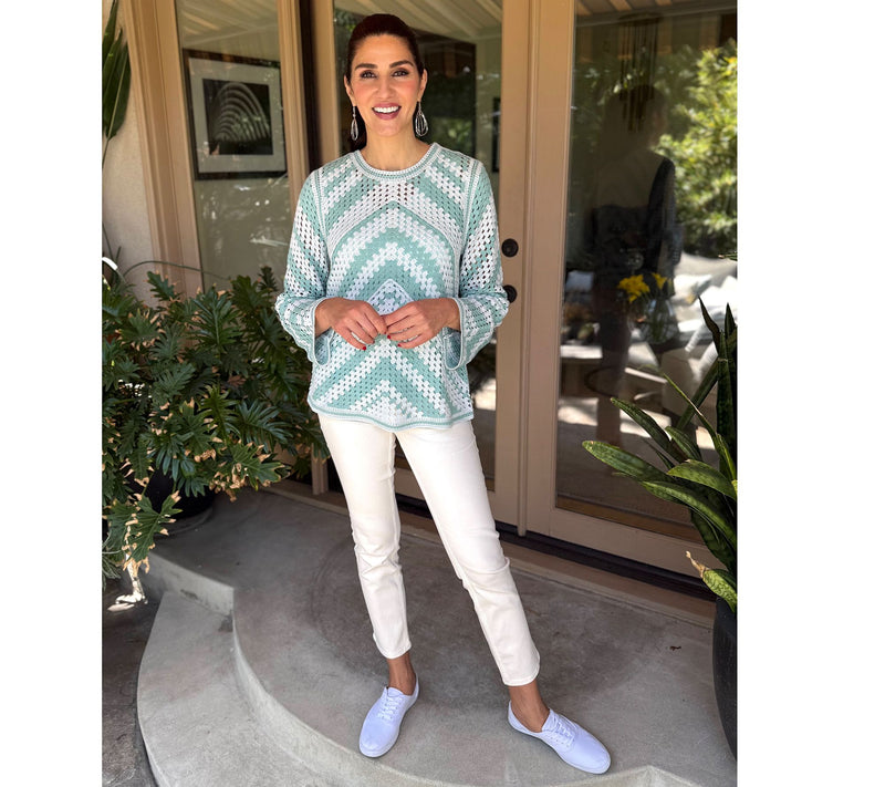 BEAUTIFUL by Lawrence Zarian 100% Cotton Novelty Summer Sweater — View 11